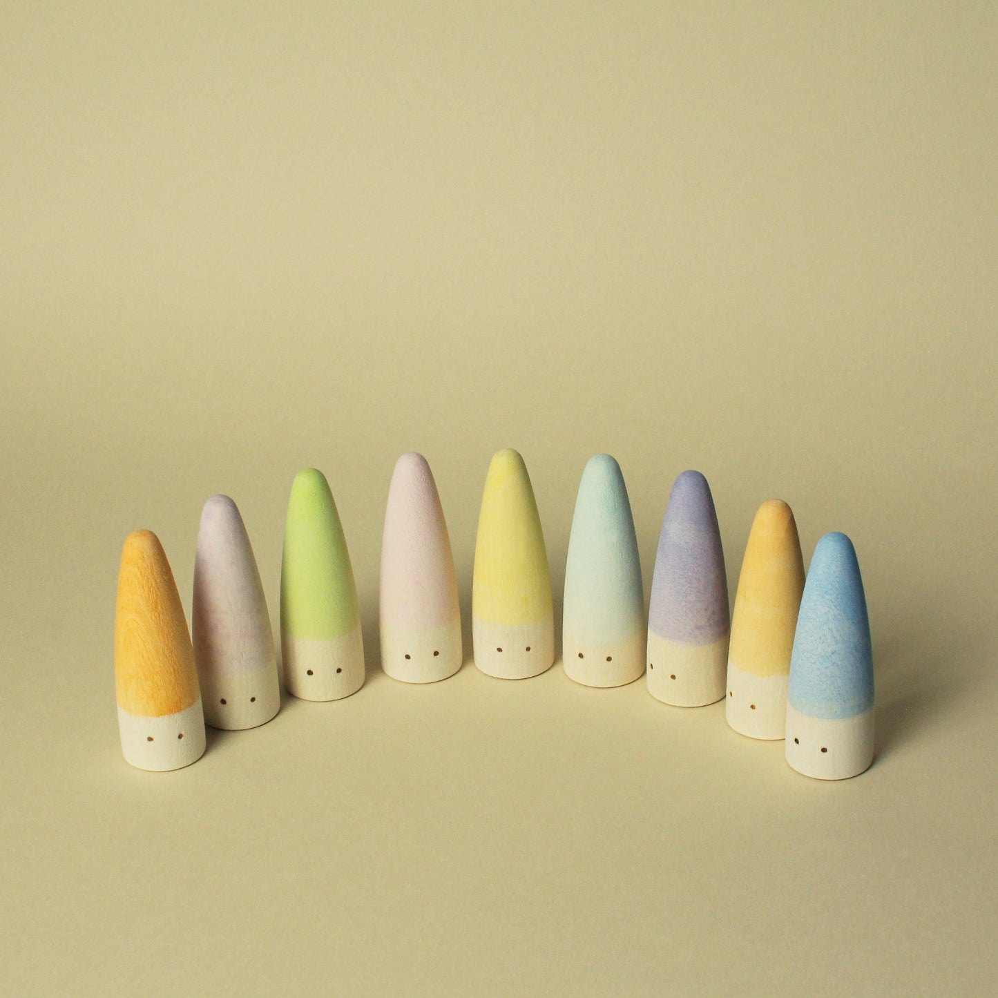 rainbow gnomes, montessori, wooden toy, educational, colourful