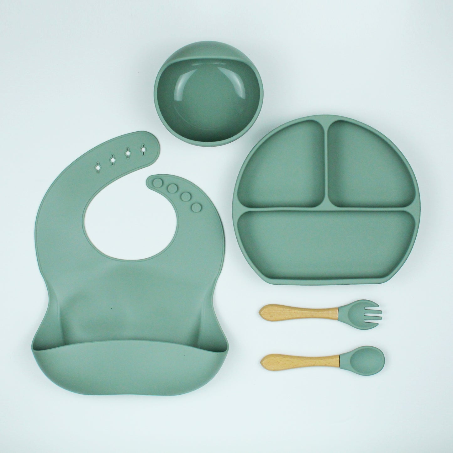 baby weaning 5 pc gift set in forest teal