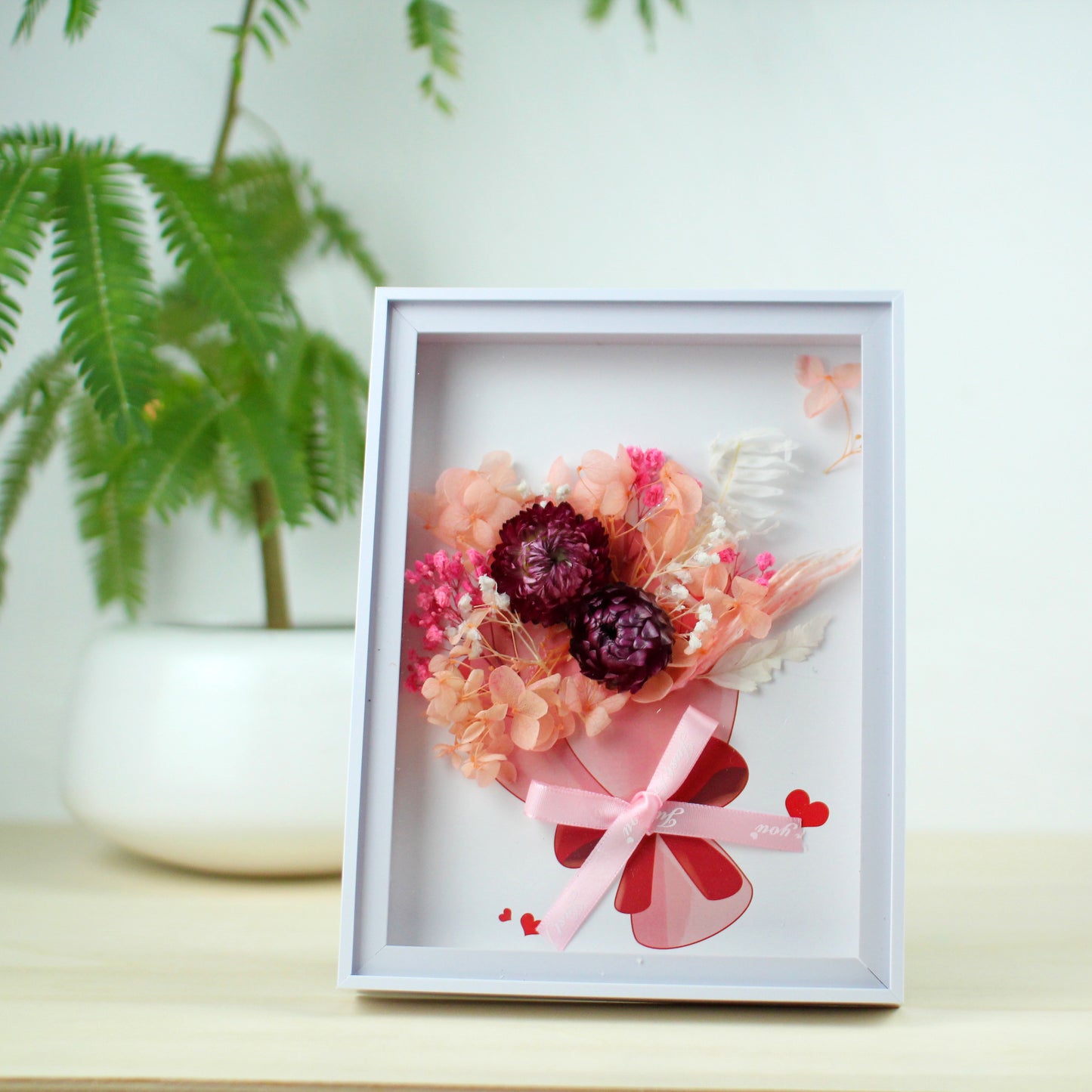 3d flower wooden photo frame art & craft kit DIY dry flowers decoration mother's day gift